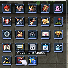 Adventure Guide button near the minimap