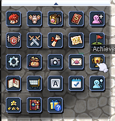 Achievement button in the top-right interface