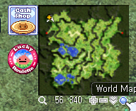 World map and navigation button