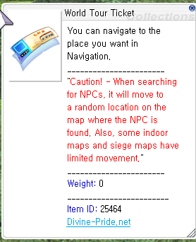 World Tour Ticket item description